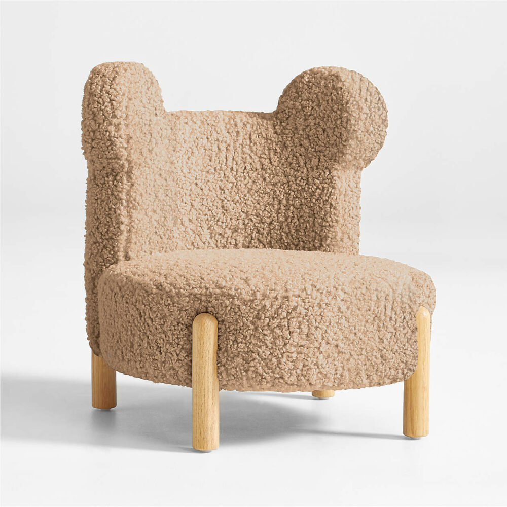 Sherpa Light Brown Bear Kids Play Chair - Görsel 2